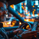 Driver using a smartphone to remotely start a car